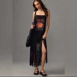 FARM Rio Black Dress with Colorful Accents